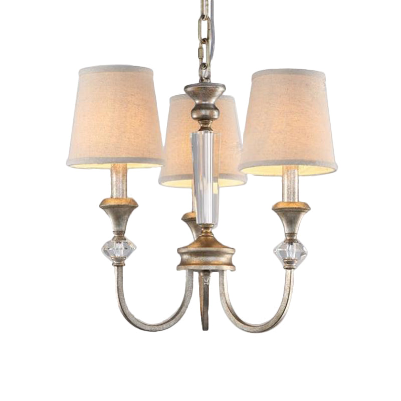 Conola lampadario a sospensione del canone in tessuto tradizionale tessuto 3/6 luci appiccicogeni bianchi con braccio curvo