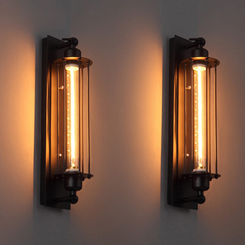 Industrial 1 / 2 / 3 / 4 - Light Wall Mounted Light - Wrought Iron Tube Wall Light
