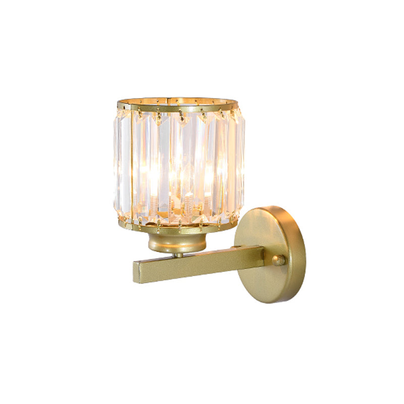 Crystal Half Cylinder Shape Wall Light Modern 1 Light Wall Light Sconce
