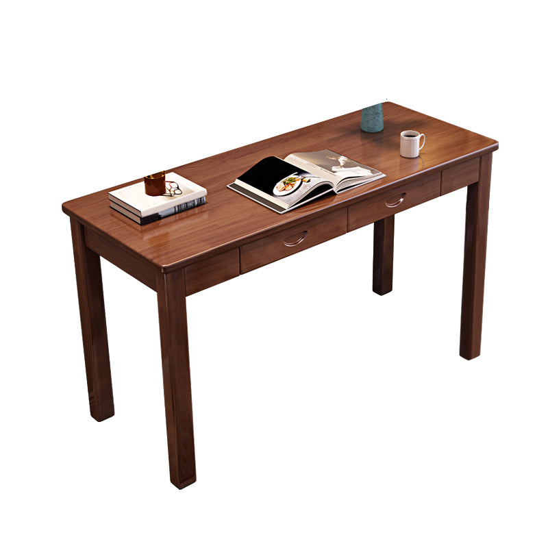 Modern Office Desk 2 Drawers Solid Wood Task Desk with 4 Legs