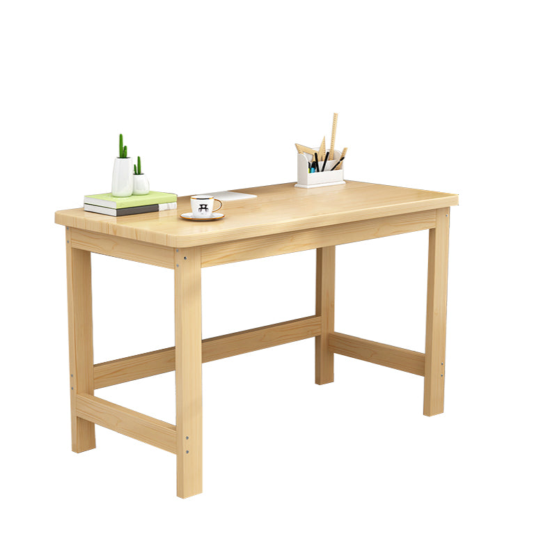 Modern H-shape Base Office Desk Rectangle Solid Wood Task Desk