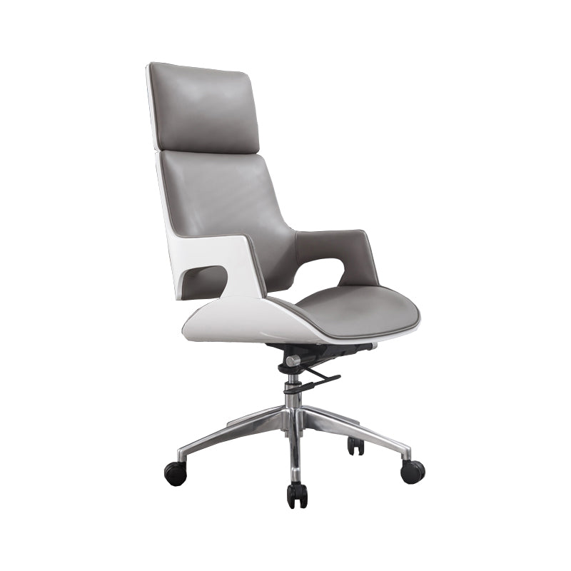 High / Mid Back Office Chair Grey Upholstered Desk Chair with Wheels