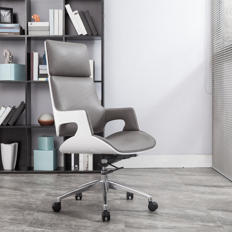 High / Mid Back Office Chair Grey Upholstered Desk Chair with Wheels