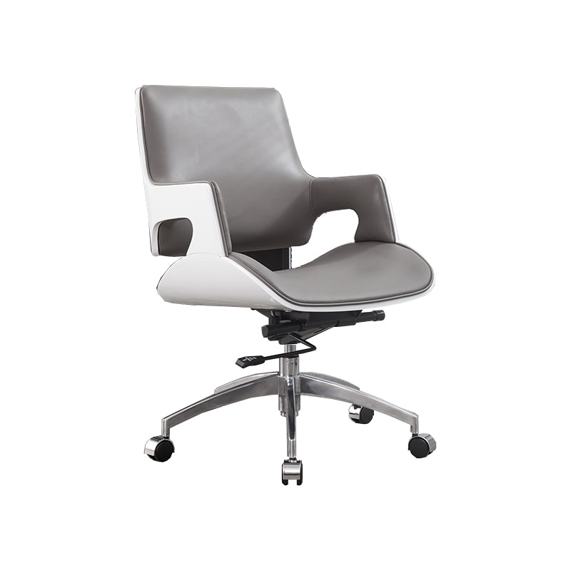 High / Mid Back Office Chair Grey Upholstered Desk Chair with Wheels