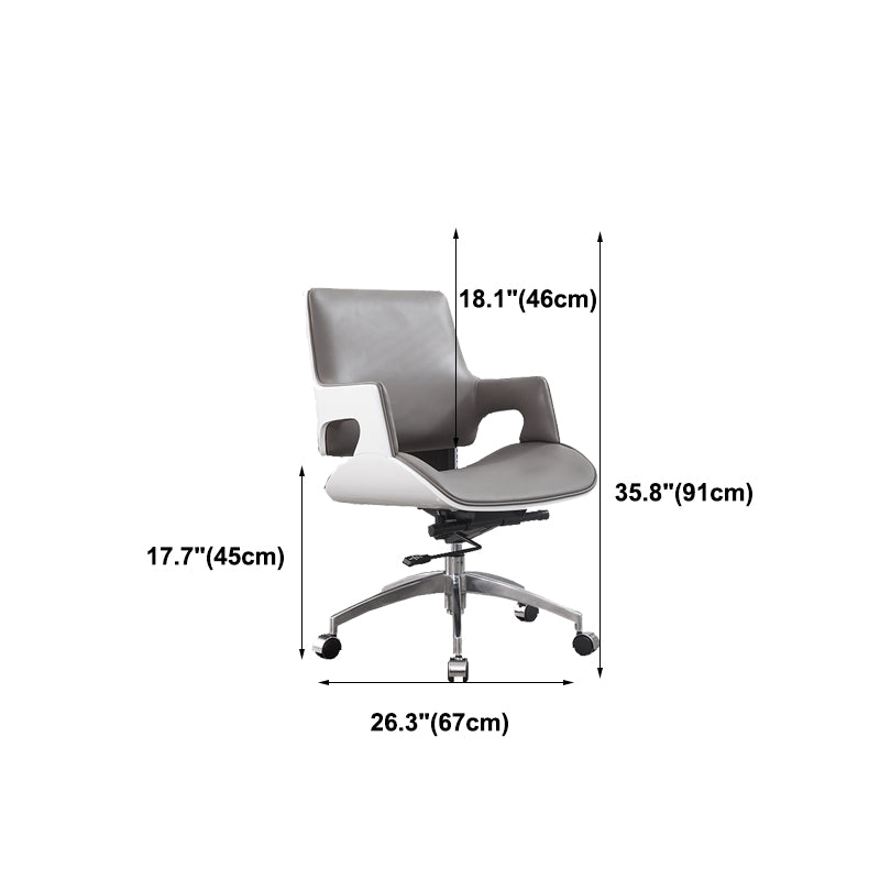 High / Mid Back Office Chair Grey Upholstered Desk Chair with Wheels