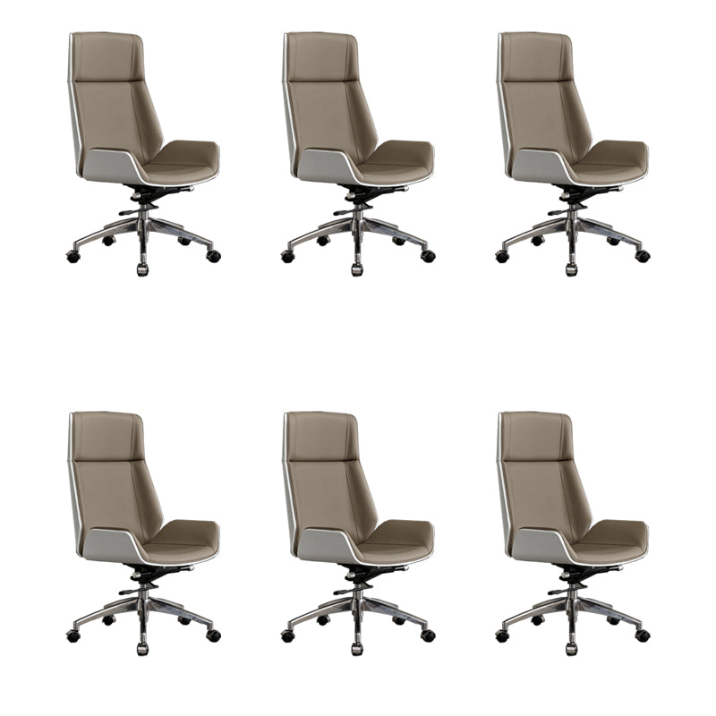 High Back Office Chair Rotatable Leather Desk Chair with Wheels