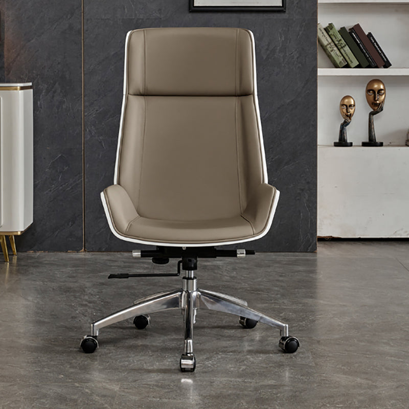 High Back Office Chair Rotatable Leather Desk Chair with Wheels
