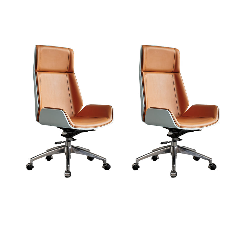 High Back Office Chair Rotatable Leather Desk Chair with Wheels