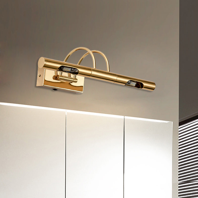 LED Metall Waschtischlampe Klassiker Gold Schwung Arm Badezimmer Leuchte Leuchte in weiß/warmem/natürlichen Licht