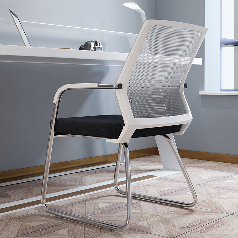 Mid Back Office Chair Plastic Frame Desk Chair with Sled Base
