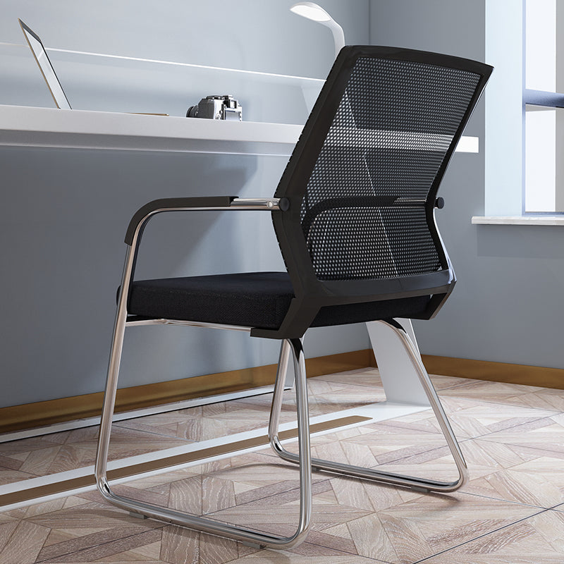 Mid Back Office Chair Plastic Frame Desk Chair with Sled Base
