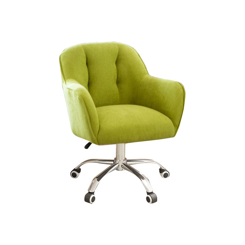 Mid Back Office Chair Rotatable Upholstered Desk Chair with Wheels
