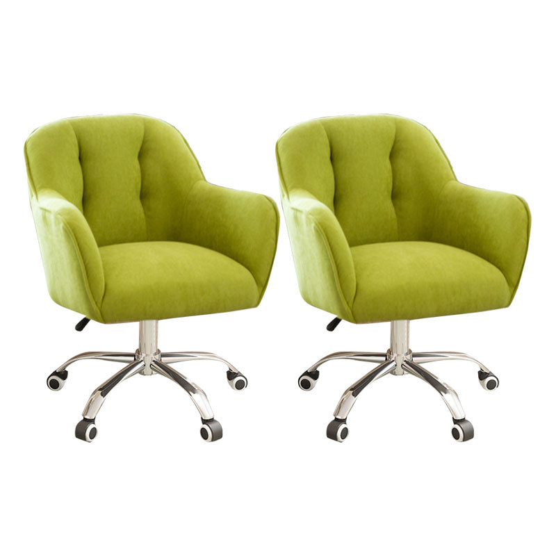Mid Back Office Chair Rotatable Upholstered Desk Chair with Wheels