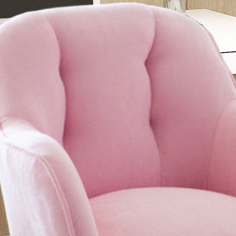 Mid Back Office Chair Rotatable Upholstered Desk Chair with Wheels
