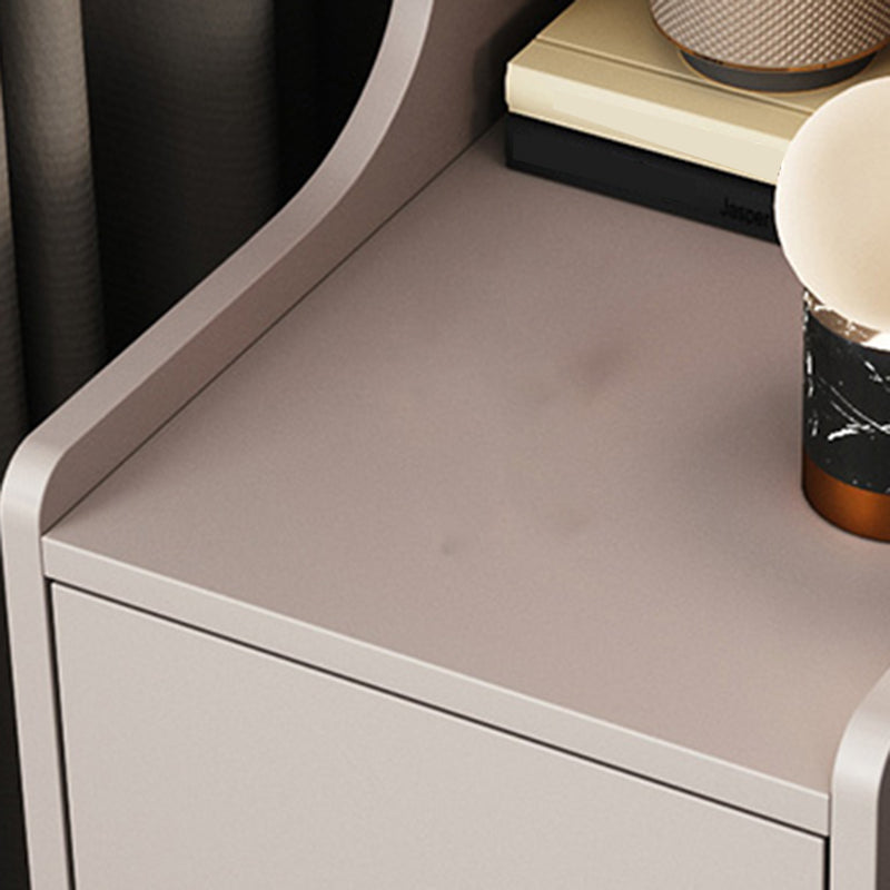 Glam Stone Top Bed Nightstand 2-Drawer Imitation Wood Legs Included Night Table