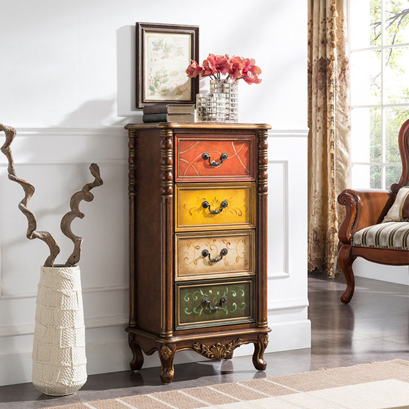 Rustic Wood Chest Vertical Chest with 3/4/5 Drawers for Bedroom
