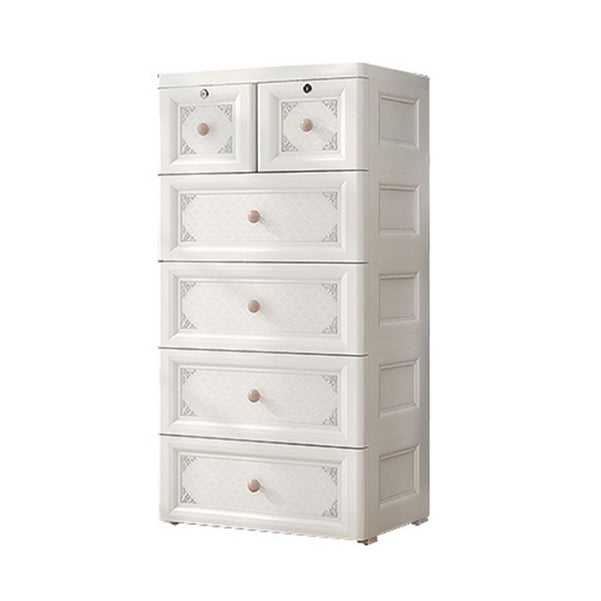 White/Blue/Green Lingerie Chest Contemporary Plastic Chest with Drawers for Bedroom