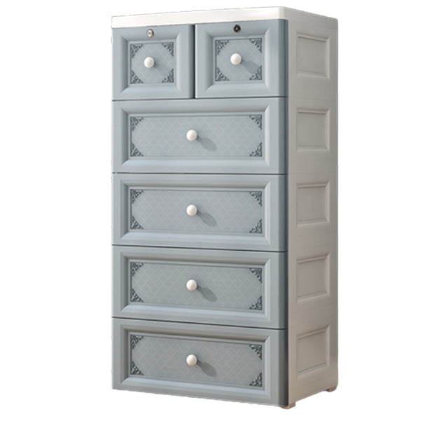 White/Blue/Green Lingerie Chest Contemporary Plastic Chest with Drawers for Bedroom