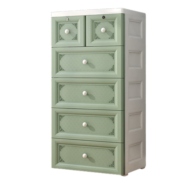 White/Blue/Green Lingerie Chest Contemporary Plastic Chest with Drawers for Bedroom