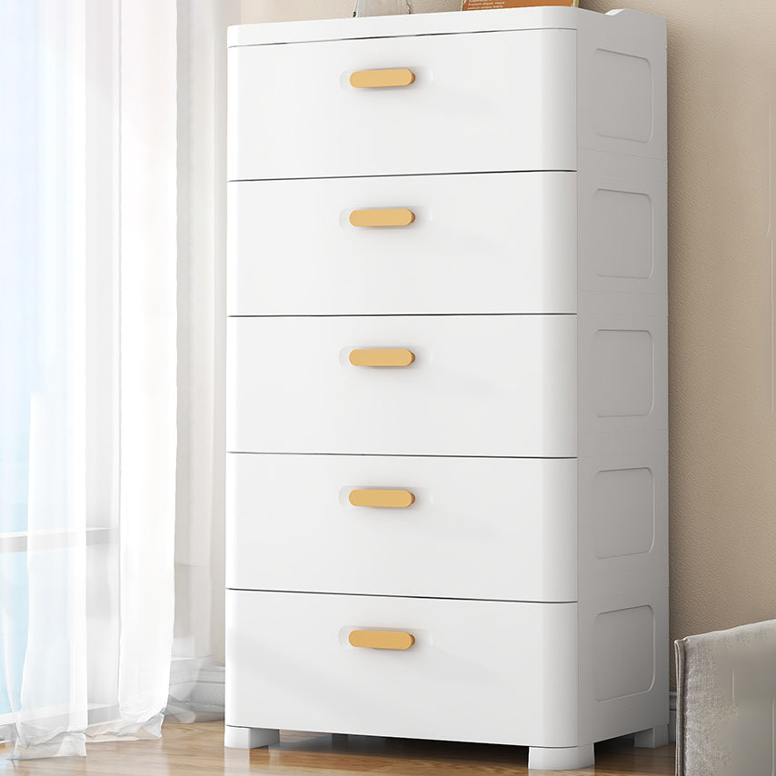 Plastic Chest Contemporary Vertical Storage Chest with Drawers for Bedroom