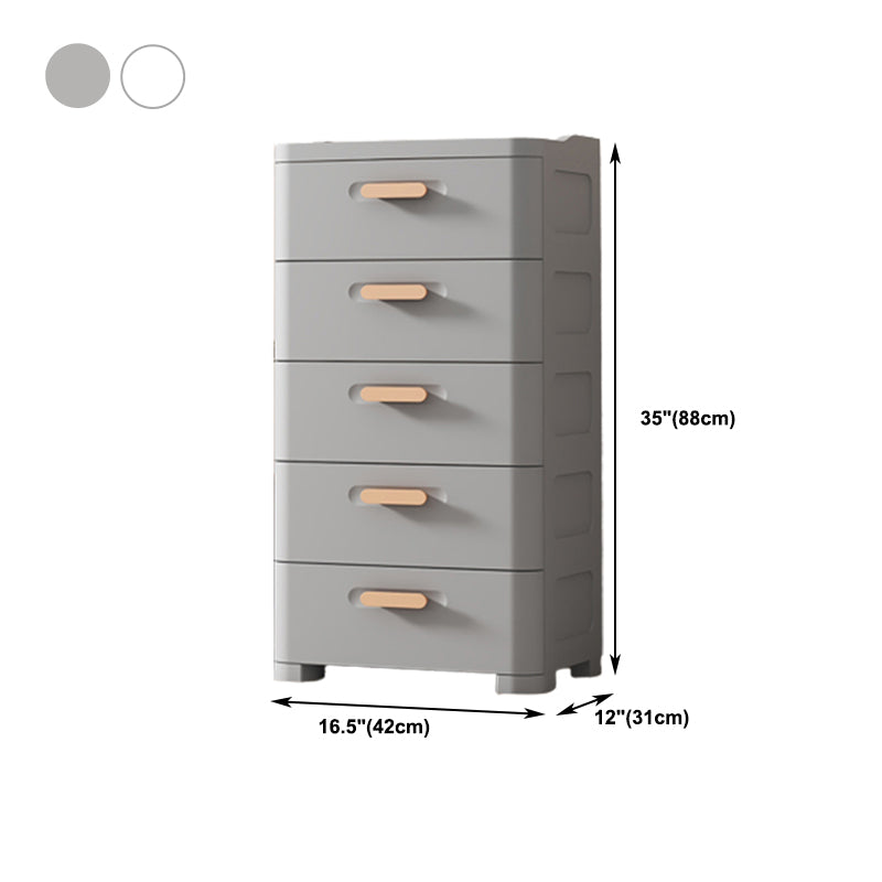 Plastic Chest Contemporary Vertical Storage Chest with Drawers for Bedroom