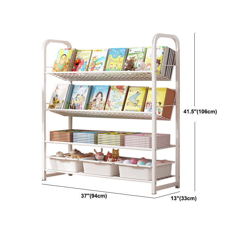 Metal Bookcase Matter Finish Contemporary Etagere Shelf Bookcase