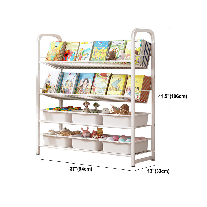 Metal Bookcase Matter Finish Contemporary Etagere Shelf Bookcase