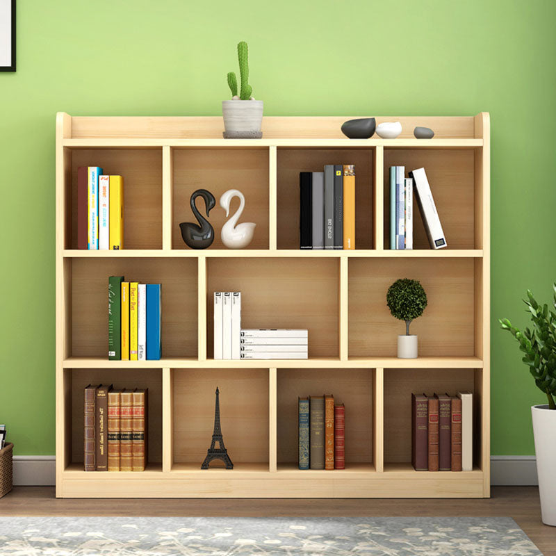 9.4" W Modern Wood Bookcase with Rectangular Shelves Bookshelf for Living Room