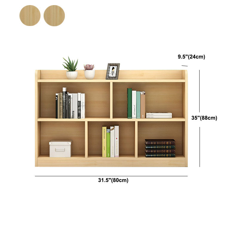 9.4" W Modern Wood Bookcase with Rectangular Shelves Bookshelf for Living Room