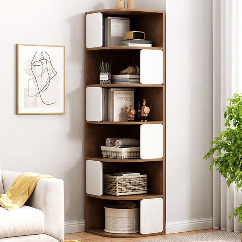 Modern Engineered Wood Bookcase Multi Shelves Closed Back Bookshelf