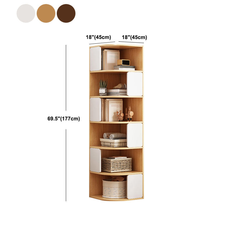 Modern Engineered Wood Bookcase Multi Shelves Closed Back Bookshelf