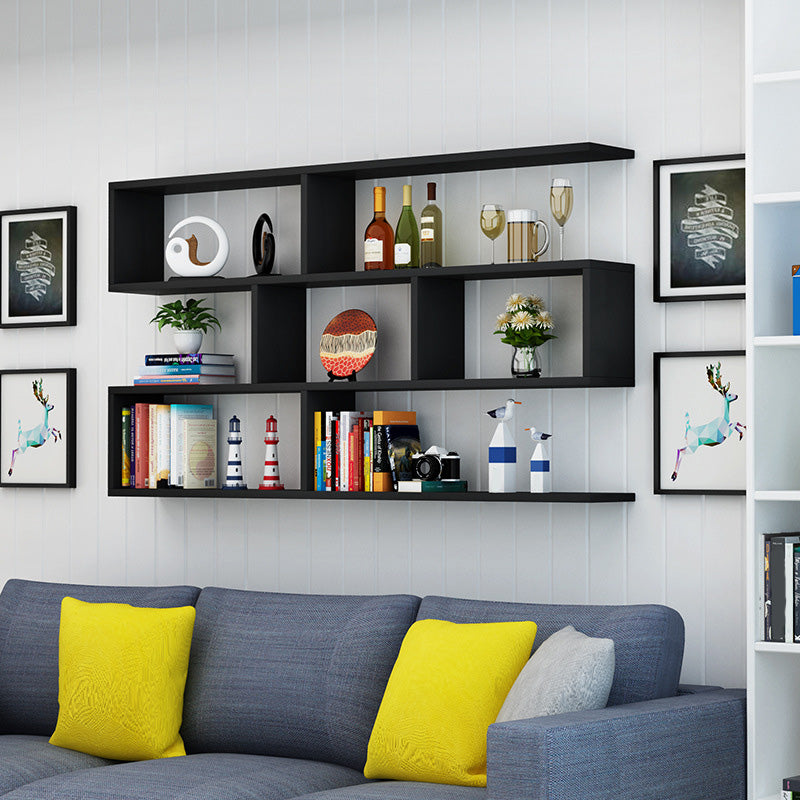 3-Tier 30" H Contemporary Floating Bookcase Wood Shelf Bookcase for Living Room