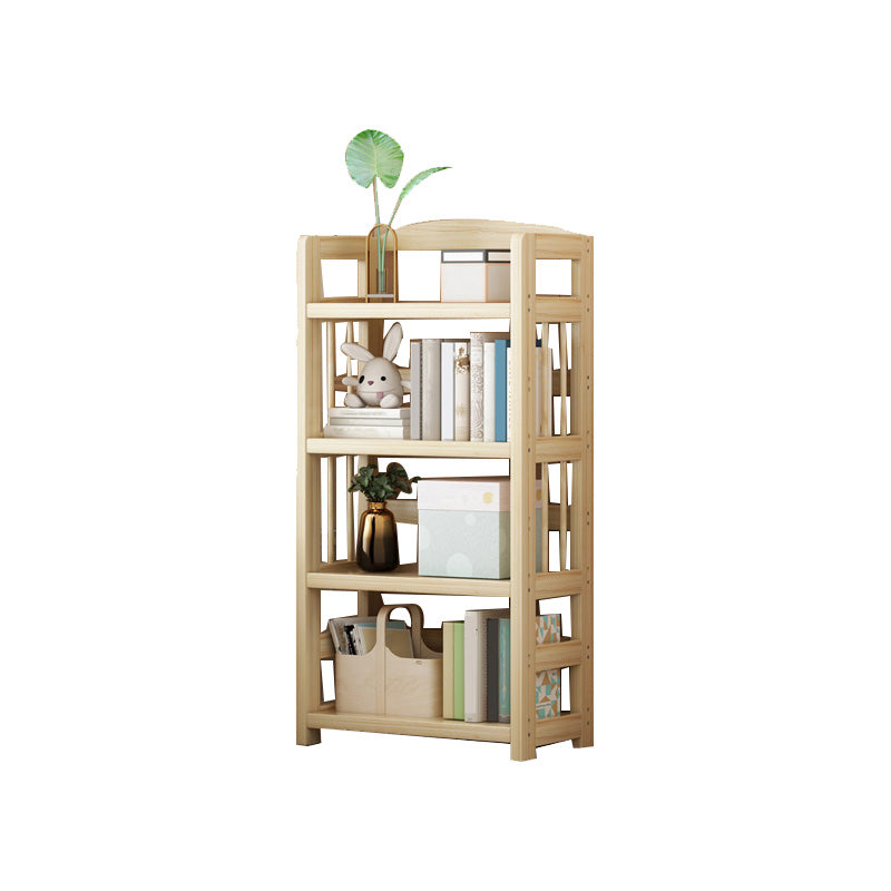 Natural Contemporary Style Standard Bookshelf 9.8-inch W Solid Wood Bookcase