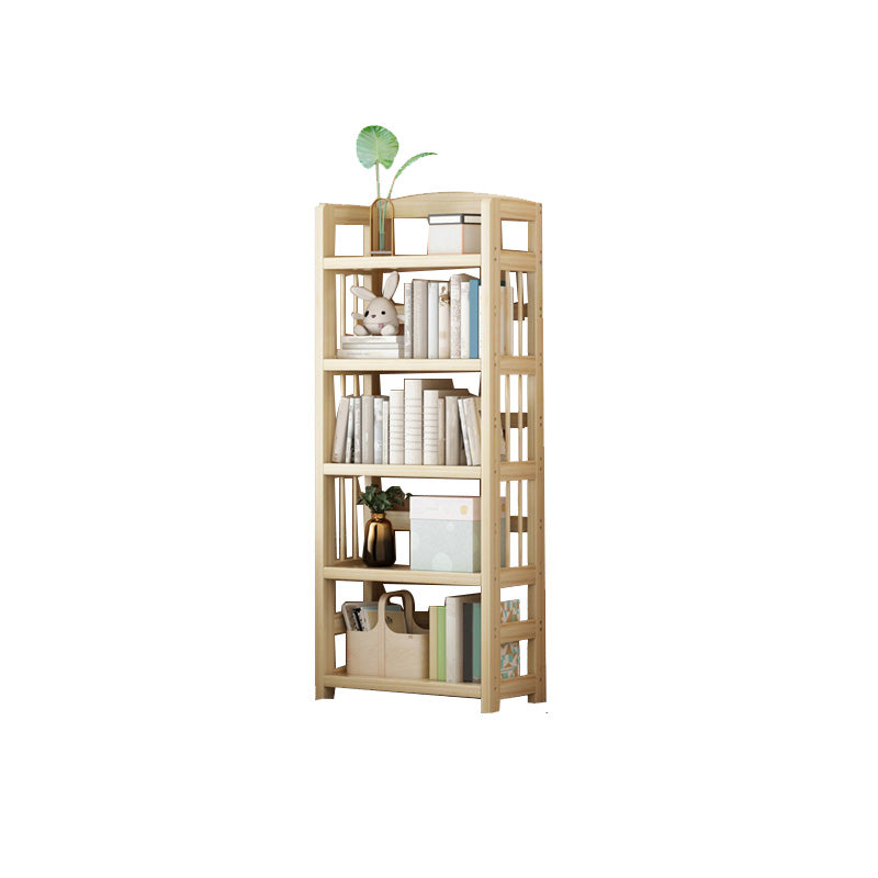 Natural Contemporary Style Standard Bookshelf 9.8-inch W Solid Wood Bookcase