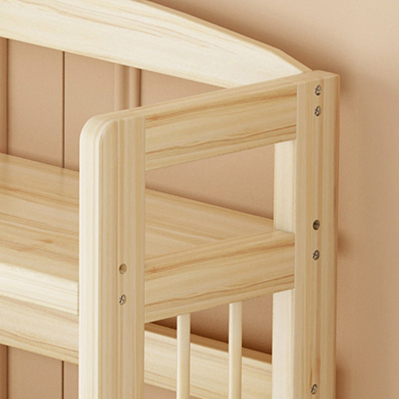 Natural Contemporary Style Standard Bookshelf 9.8-inch W Solid Wood Bookcase