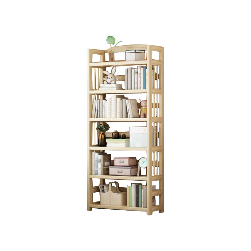 Natural Contemporary Style Standard Bookshelf 9.8-inch W Solid Wood Bookcase