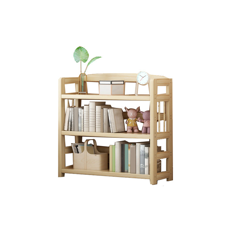 Natural Contemporary Style Standard Bookshelf 9.8-inch W Solid Wood Bookcase