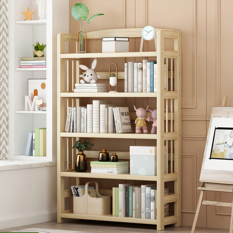 Natural Contemporary Style Standard Bookshelf 9.8-inch W Solid Wood Bookcase