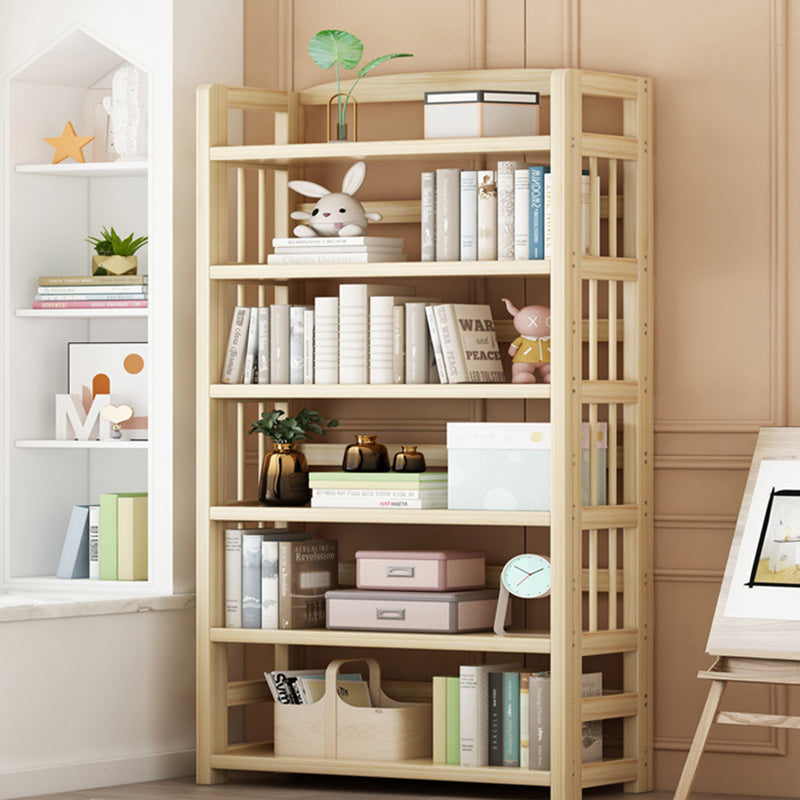 Natural Contemporary Style Standard Bookshelf 9.8-inch W Solid Wood Bookcase