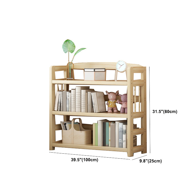 Natural Contemporary Style Standard Bookshelf 9.8-inch W Solid Wood Bookcase