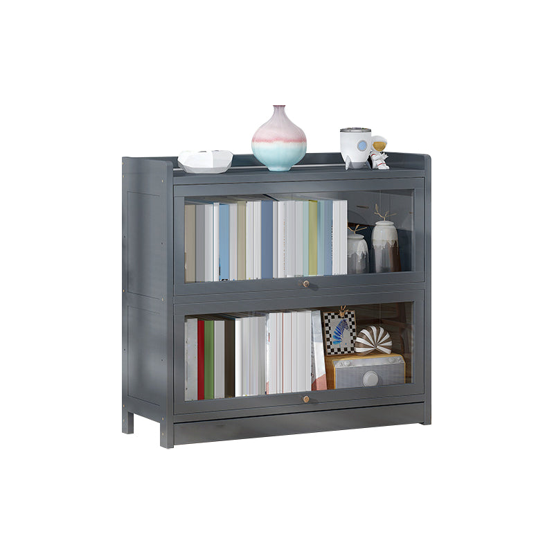 Modern Wooden Bookcase Rectangular 12.2"W Bookshelf in Dark Taupe
