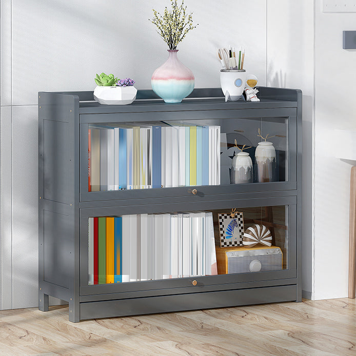 Modern Wooden Bookcase Rectangular 12.2"W Bookshelf in Dark Taupe