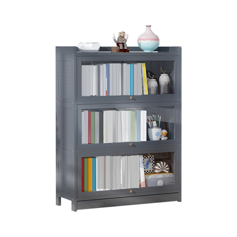 Modern Wooden Bookcase Rectangular 12.2"W Bookshelf in Dark Taupe