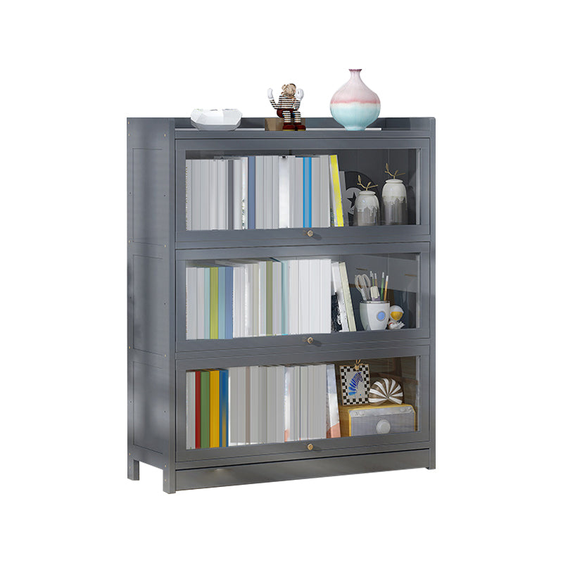 Modern Wooden Bookcase Rectangular 12.2"W Bookshelf in Dark Taupe