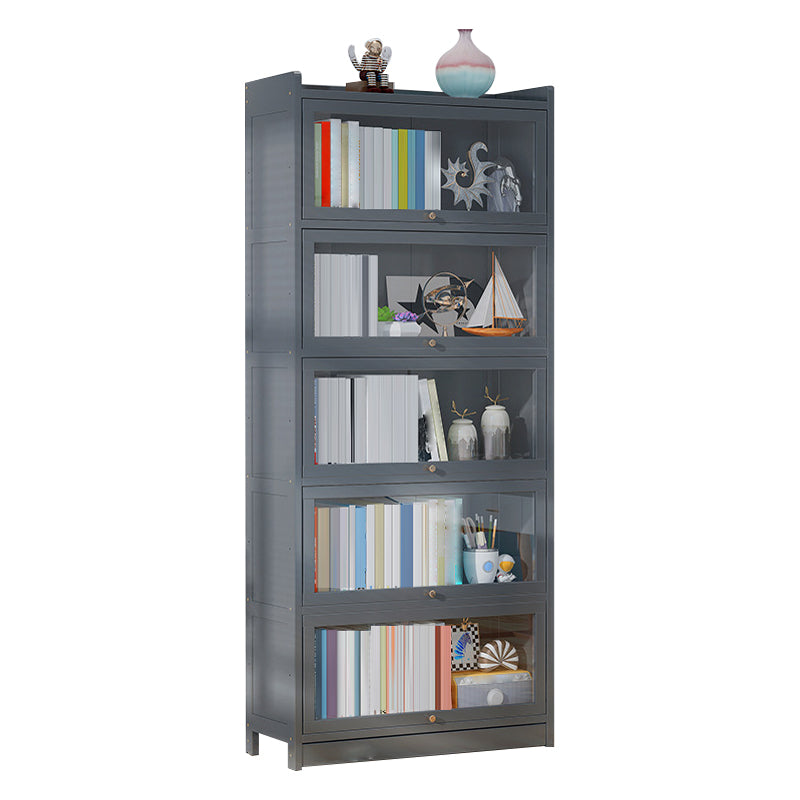 Modern Wooden Bookcase Rectangular 12.2"W Bookshelf in Dark Taupe