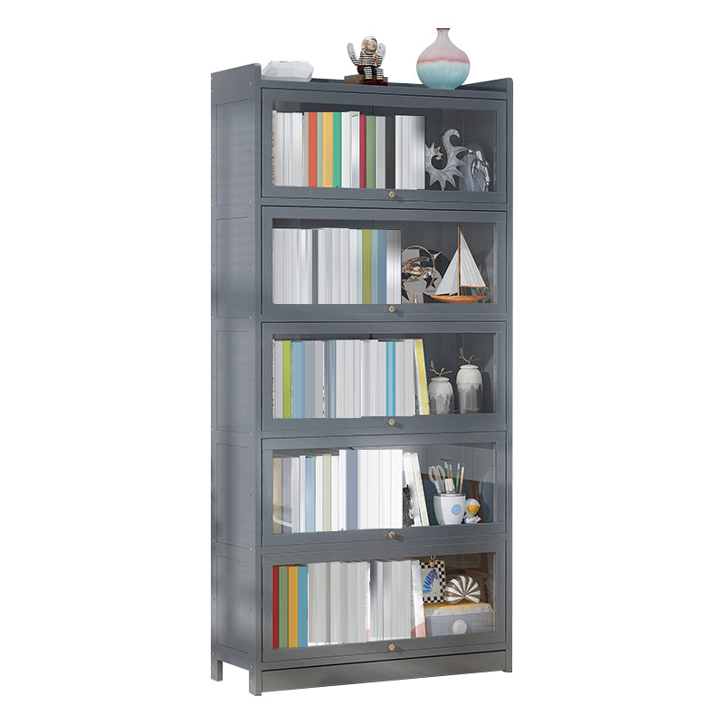 Modern Wooden Bookcase Rectangular 12.2"W Bookshelf in Dark Taupe