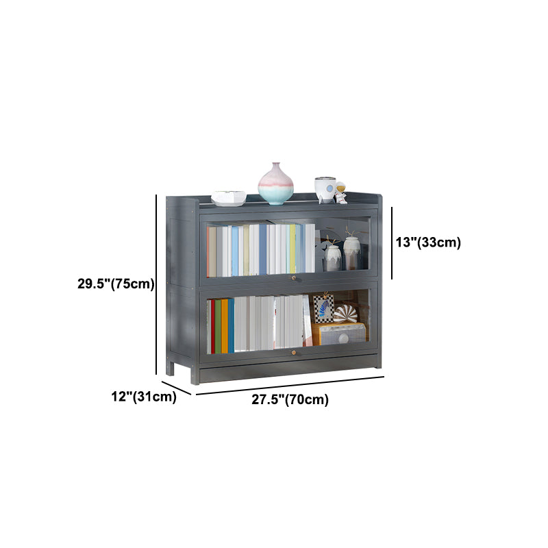 Modern Wooden Bookcase Rectangular 12.2"W Bookshelf in Dark Taupe