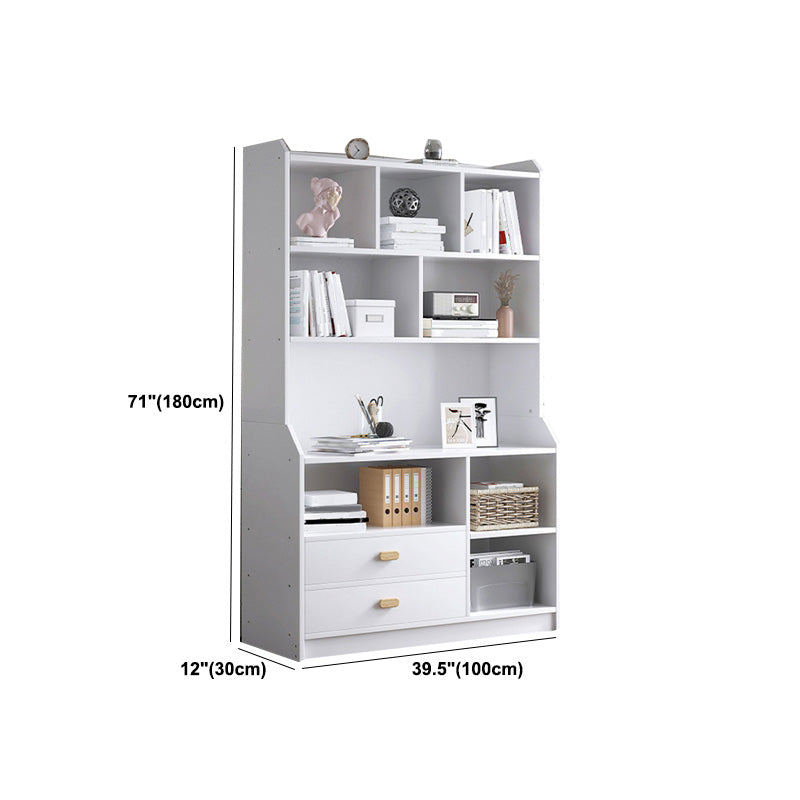 Contemporary Style Standard Bookshelf 11.8-Inch Wide Engineered Wood Bookcase for Home