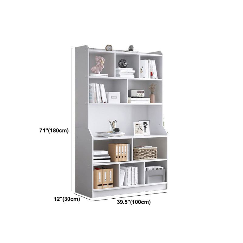 Contemporary Style Standard Bookshelf 11.8-Inch Wide Engineered Wood Bookcase for Home