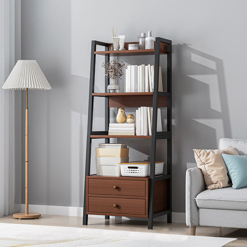 Scandinavian Manufactured Wood Bookcase 12-inch Wide Ladder Book Shelf